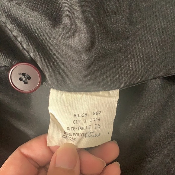 VINTAGE Tan Jay Black Blazer Size 14 100% Polyester - Picture 5 of 7